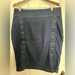 Fall Jeans Skirt Dark Blue Size 14 Curvy